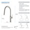 Kibi Fusion-T  Single Handle Pull Down Kitchen Sink Faucet - Brushed Nickel KKF2018BN - alternate 4
